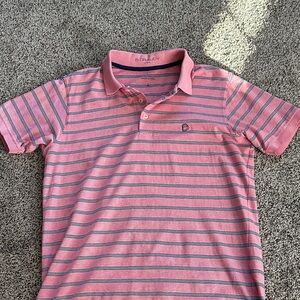 B. Draddy Red Striped Polo Shirt